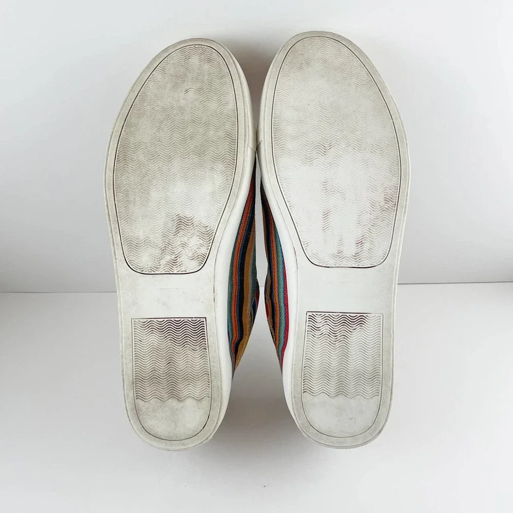 Volatile Multicolor Striped Slip-on Zip Up Canvas Sneakers - Picture 8 of 9